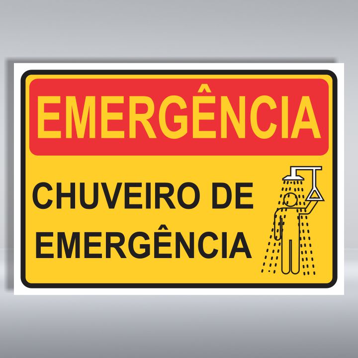PLACA DE EMERGÊNCIA |  CHUVEIRO DE EMERGÊNCIA